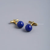Natural Lapis Lazuli Stone Cufflinks for Him – Smart Casual Elegance