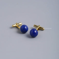 Natural Lapis Lazuli Stone Cufflinks for Him – Smart Casual Elegance