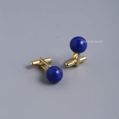 Natural Lapis Lazuli Stone Cufflinks for Him – Smart Casual Elegance