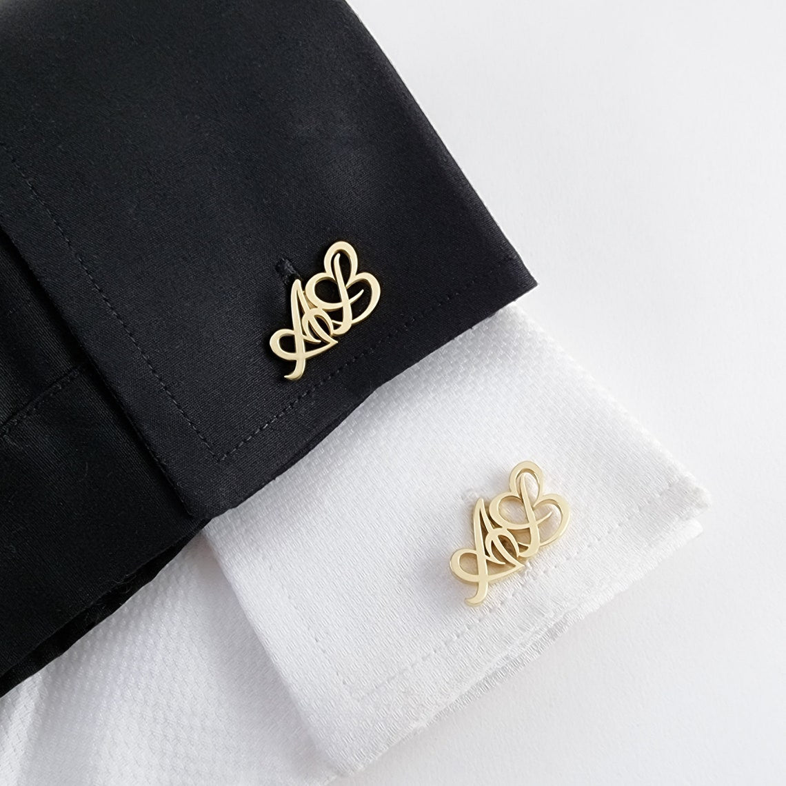 Personalised Initials Heart Cuff Link - Giva