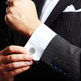 Personalized Fingerprint Round Shaped Cufflink for Men and Boys - Giva