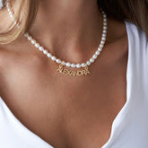 Natural Pearl Personalized Chiara Name Necklace
