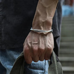 Silver Boho Kada Bracelet for men - Giva