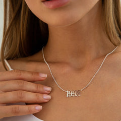 Birth Year Necklace • Year Necklace Gold, Silver • Necklace For Girlfriend • Birthday Gift For Girlfriend • Girlfriend Christmas Gift Ideas