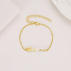 Minimalist Custom Name Bracelet in Gold / Silver / Rose Gold Personalized Couples Bff Friendship Customized Chain Bracelet Name Bracelets