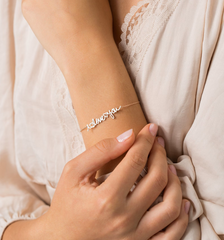 Custom Handwriting Bracelet | Personalized Gold Bracelet | Dainty Name Bracelet | Handmade Name Charm Jewelry | Perfect Gift for Mom