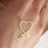 Doctor Stethoscope Necklace, Medical Charm for Doctors, cardiologists, heart doctor, Personalized Name Stethoscope Necklace, Stethoscope