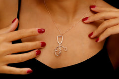 Personalized Stethoscope Necklace with Name, Nurse and Doctor Jewelry Gifts, Custom Stethoscope Pendant, Everyday Wear Medical Student Gifts