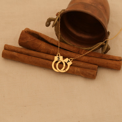 Personalized Police Handcuff Necklace with Initials, Double Necklace with Engraved Initials, Romantic Gift Idea, Valentine's Day Gift