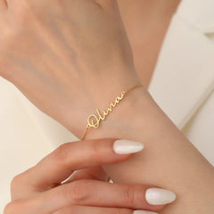 Gold Plated, Custom Name Bracelet, Birthday Gift, Friendship Bracelet, Personalised Bracelet, Gift for Mom, Valentine's Day Gift,