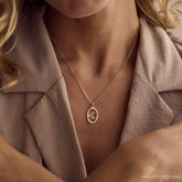 Custom Engraved Oval Initial Necklace