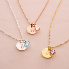 Initials Birtstone Necklace