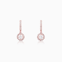 Rose Gold Zircon Drizzle Drop Earrings