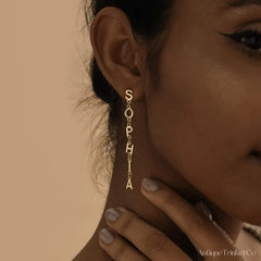Fashion Name Drop Earrings – Personalized for You