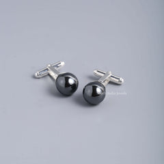 Natural Sophisticated Hematite Stone (Black Onex) Cufflinks for the Modern Gentleman