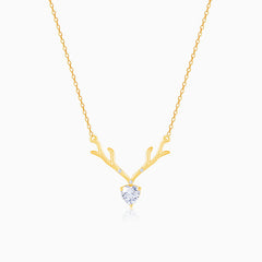 Golden Deer Heart Necklace