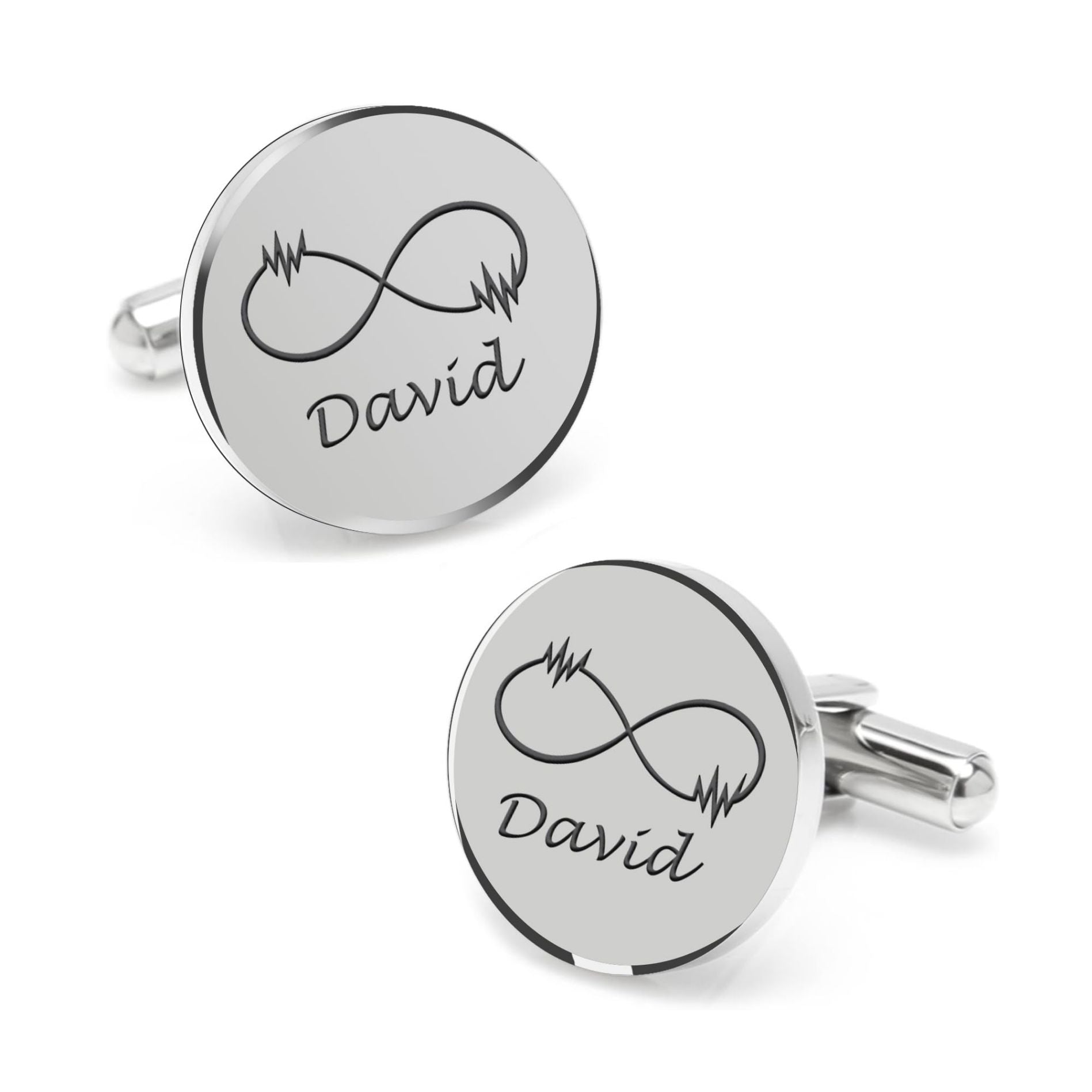 Personalized Infinity Symbol & Last Name Cufflink For Men And Boys 1 Pair - Giva