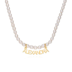 Natural Pearl Personalized Chiara Name Necklace