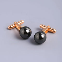Natural Sophisticated Hematite Stone (Black Onex) Cufflinks for the Modern Gentleman