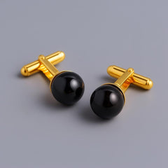 Natural Sophisticated Hematite Stone (Black Onex) Cufflinks for the Modern Gentleman