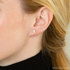 Custom Letter Studs – Minimalist Earrings