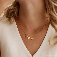 Custom Initial Necklace with Heart