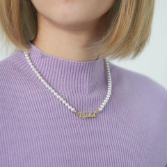 Natural Pearl Elegant Personalized Name Necklace