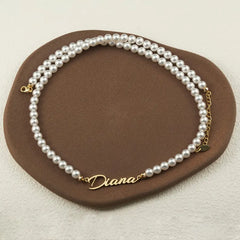 Natural Pearl Elegant Personalized Name Necklace