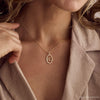 Custom Engraved Oval Initial Necklace